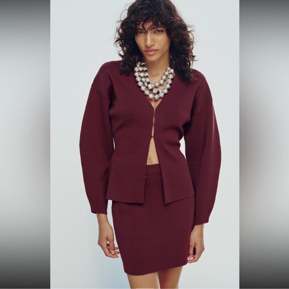 Burgundy cardigan